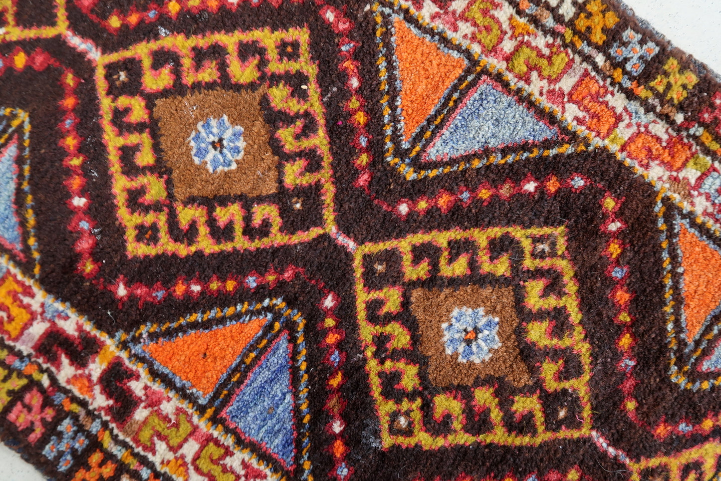 Intricate Traditional Design on Turkish Yastik Rug