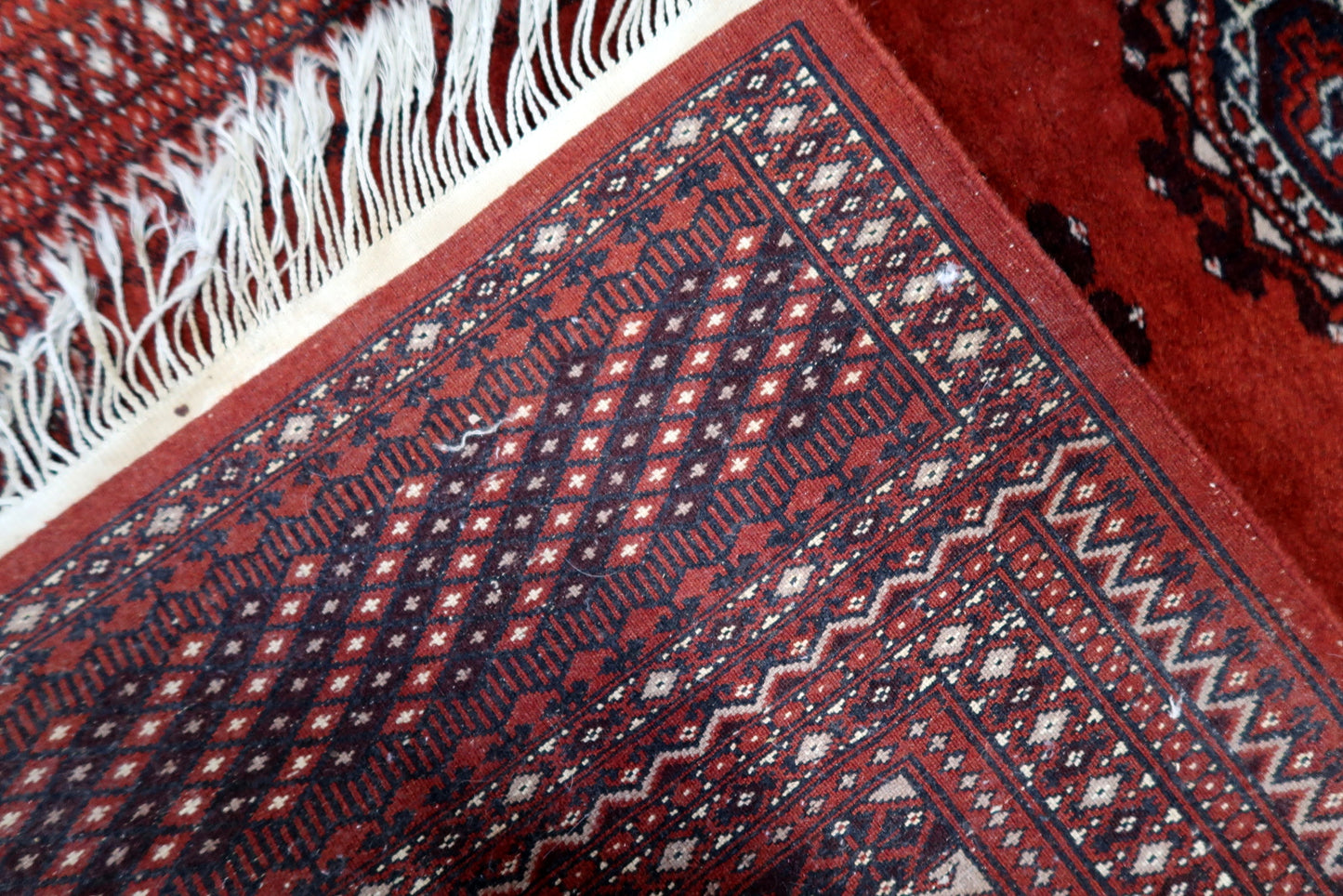Classic Bukhara rug design from mid-century