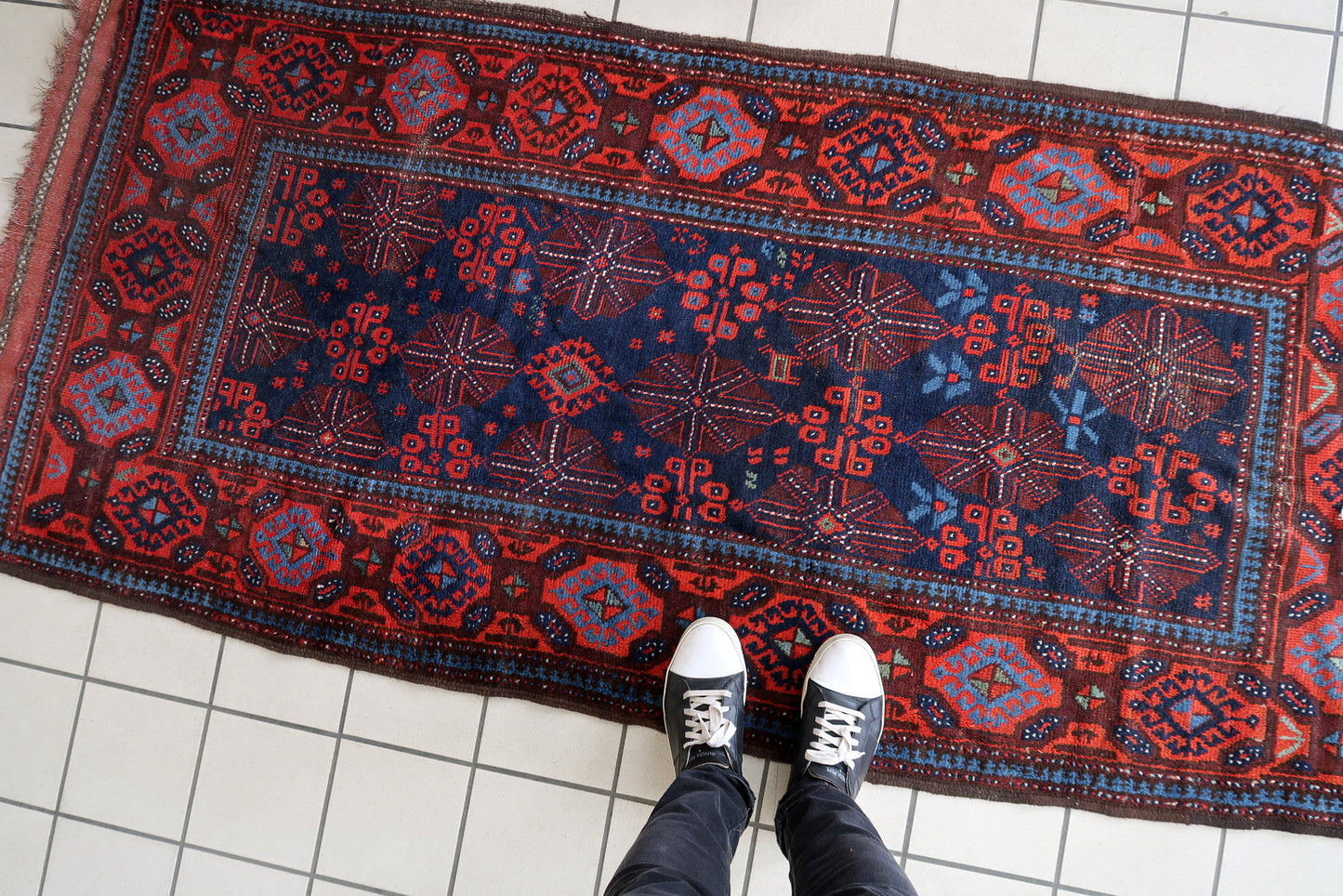 Traditional 19th-century Afghan rug, perfect for collectors