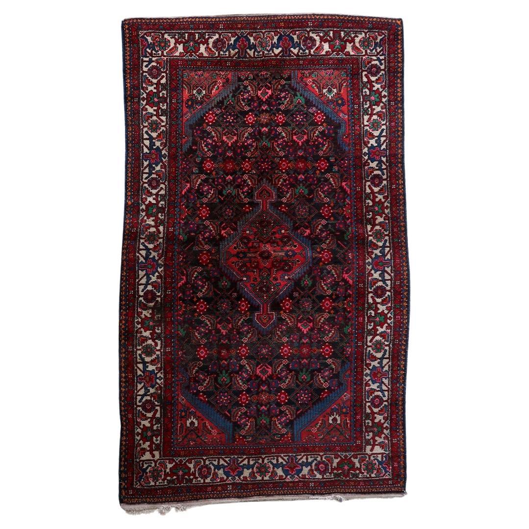 Handmade Vintage Persian Malayer Rug - 1960s Authentic Wool Carpet