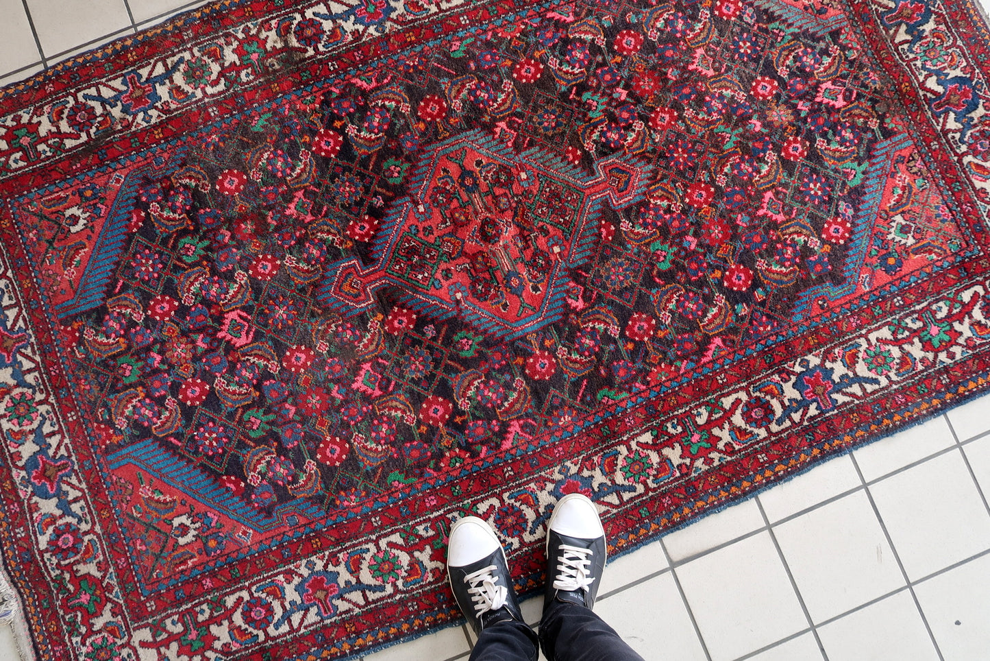 Persian Malayer rug in good vintage condition with minor wear