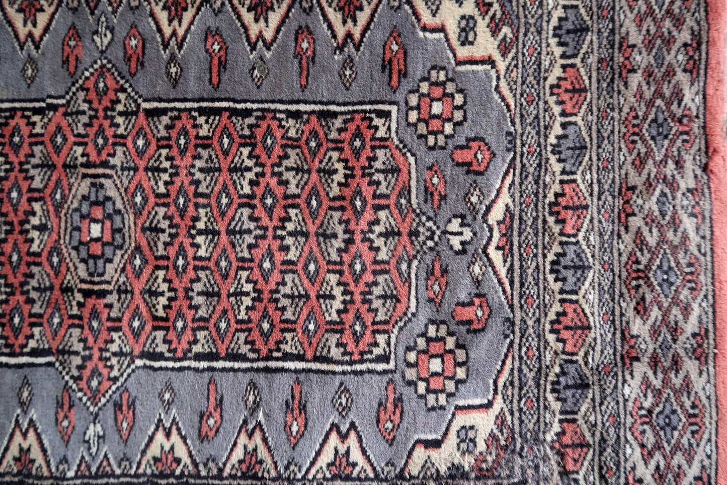 Handwoven Uzbek Bukhara area rug