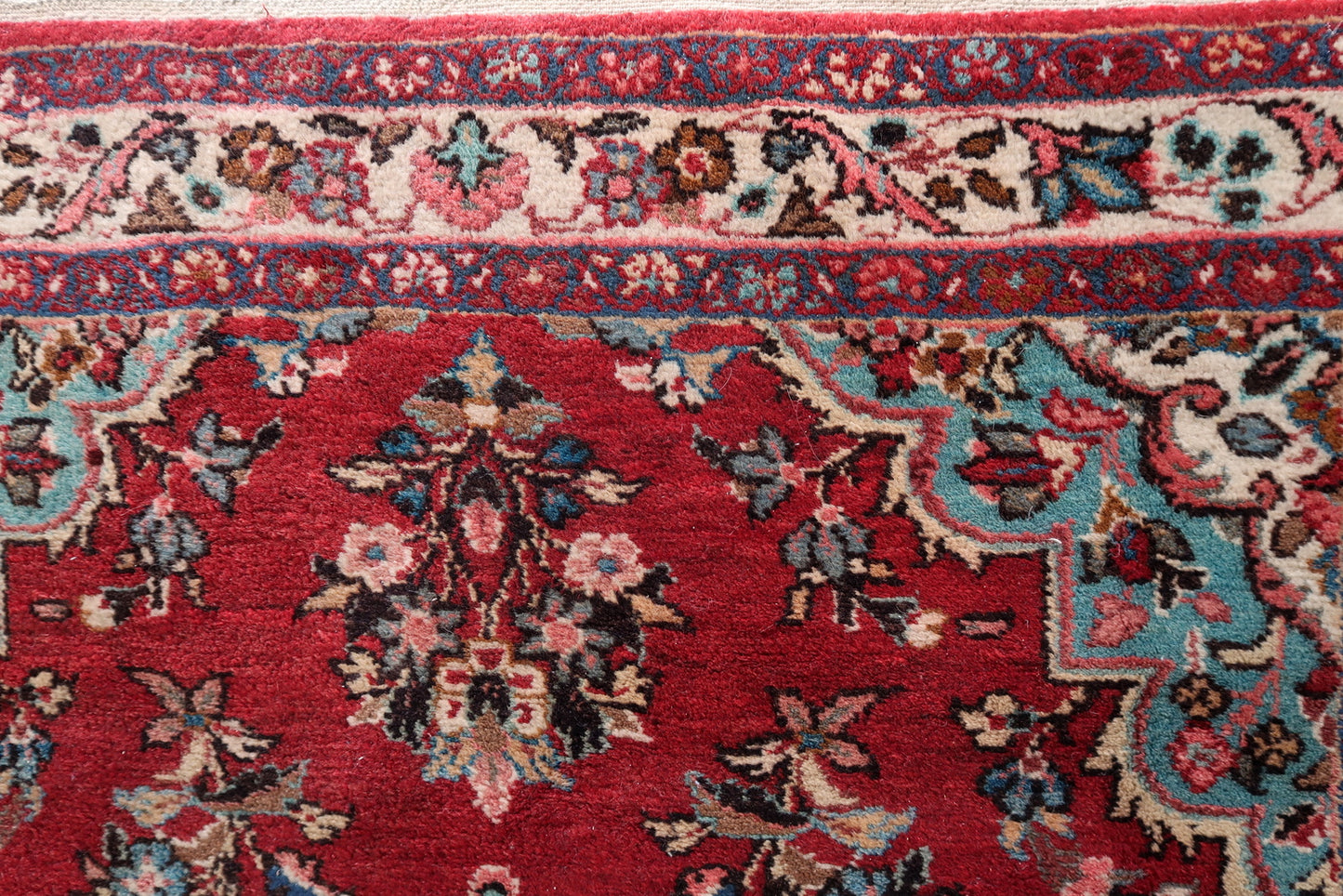 Handmade Persian Malayer carpet flat view