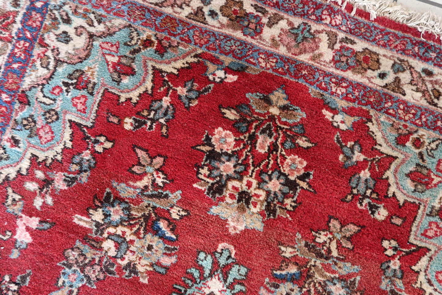 Traditional Malayer wool rug with central field pattern