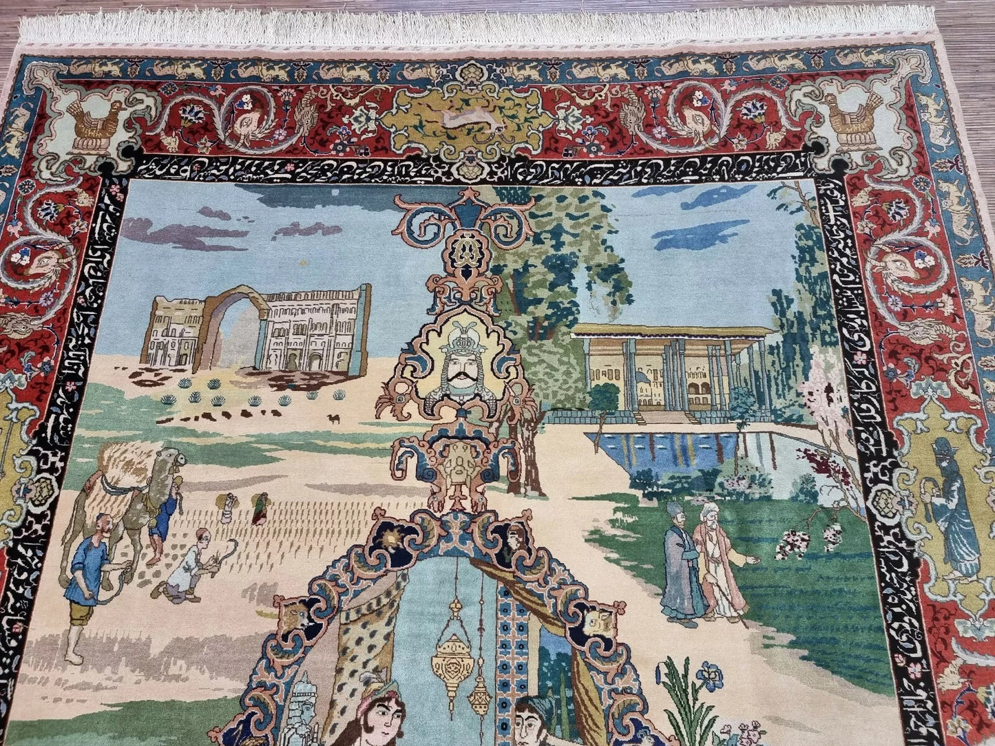 Vibrant Multicolored Hues in Tabriz Narvani Rug