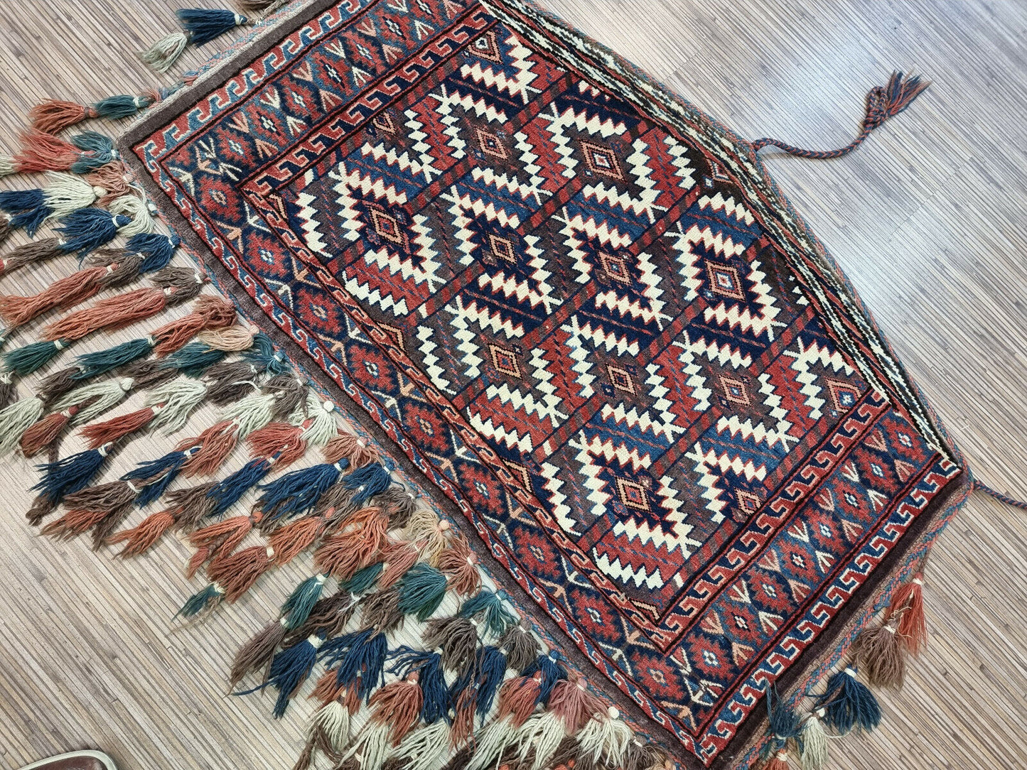 Detailed shot of hand-knotted wool texture