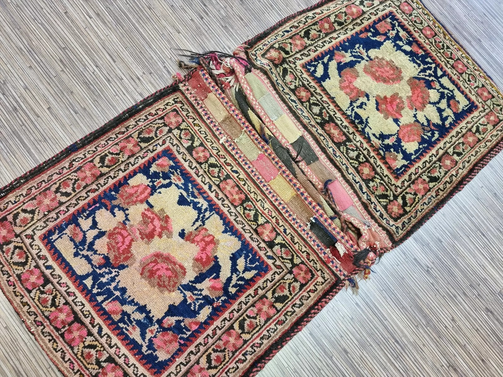 Close-up of the intricate border design and vibrant hues