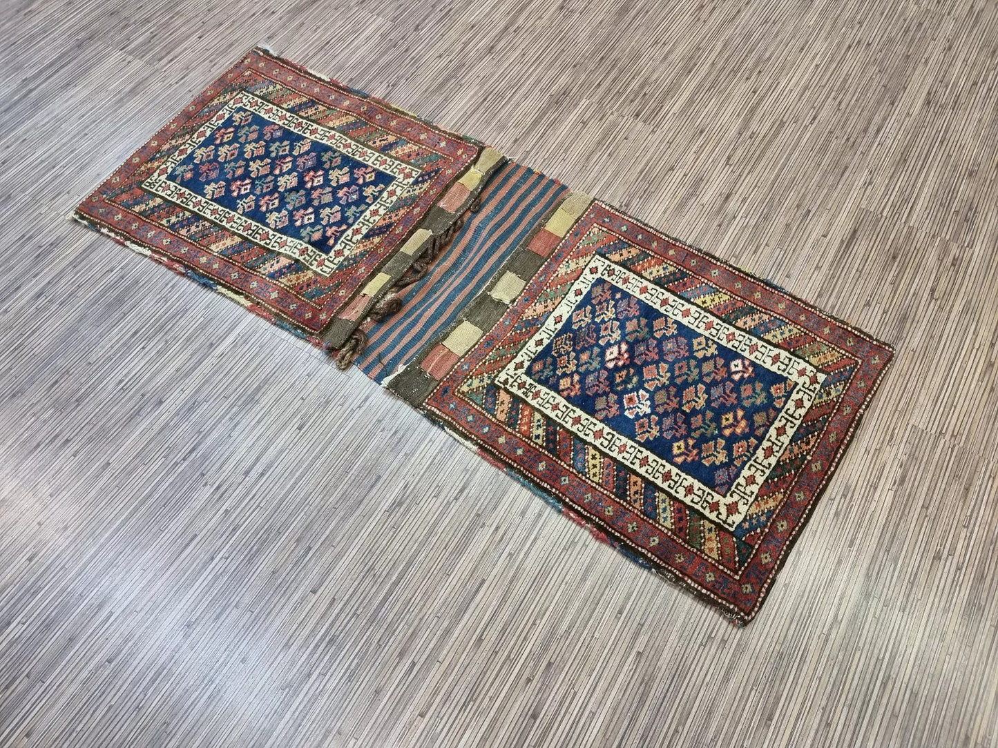 Handwoven Afshar saddle bag with cultural significance