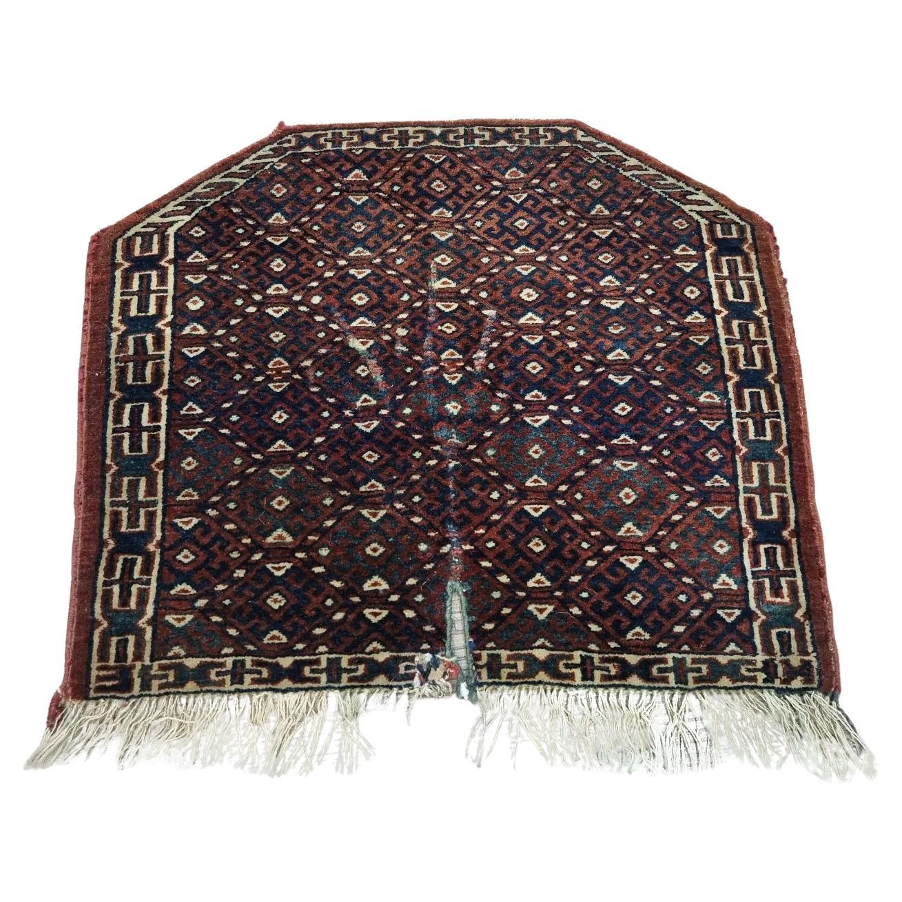 Handmade Antique Turkmen Yomud Rug - 1880s Collectible Textile