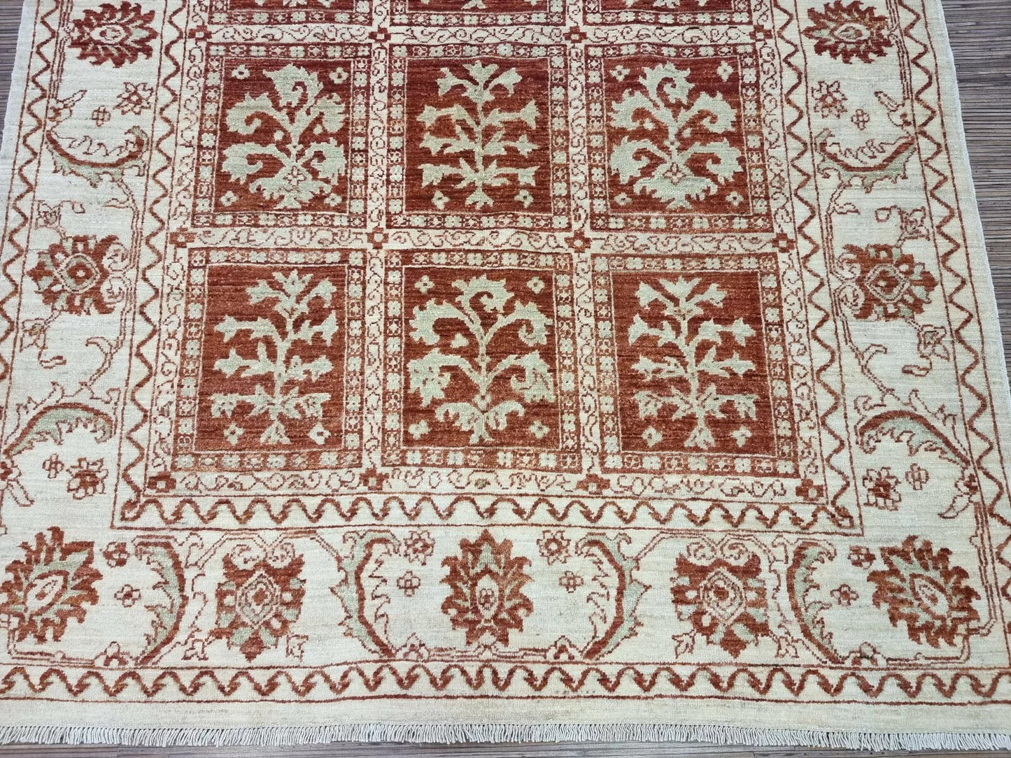 Hand-knotted Afghan rug β elegant design