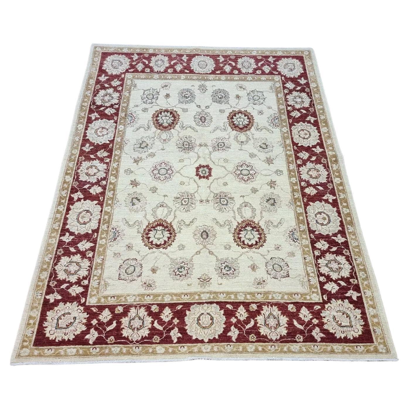 Handmade vintage Afghan Ziegler rug