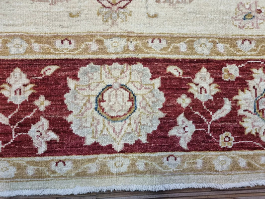 1980s Afghan wool rug – floral motifs