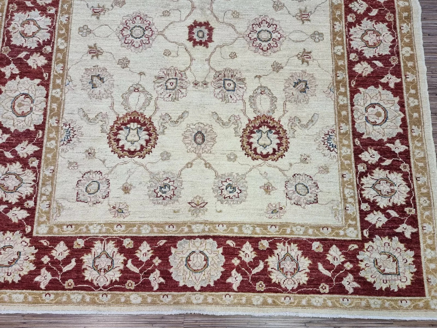 Vintage Ziegler rug with geometric patterns