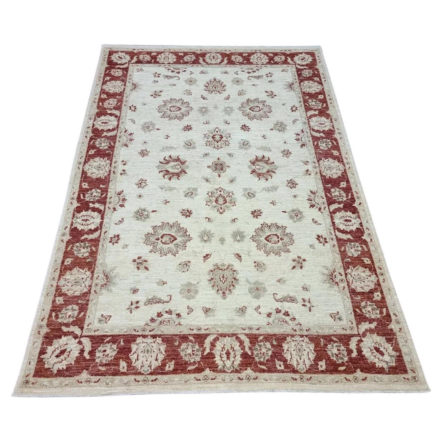 Handmade vintage Afghan Ziegler rug from the 1980s