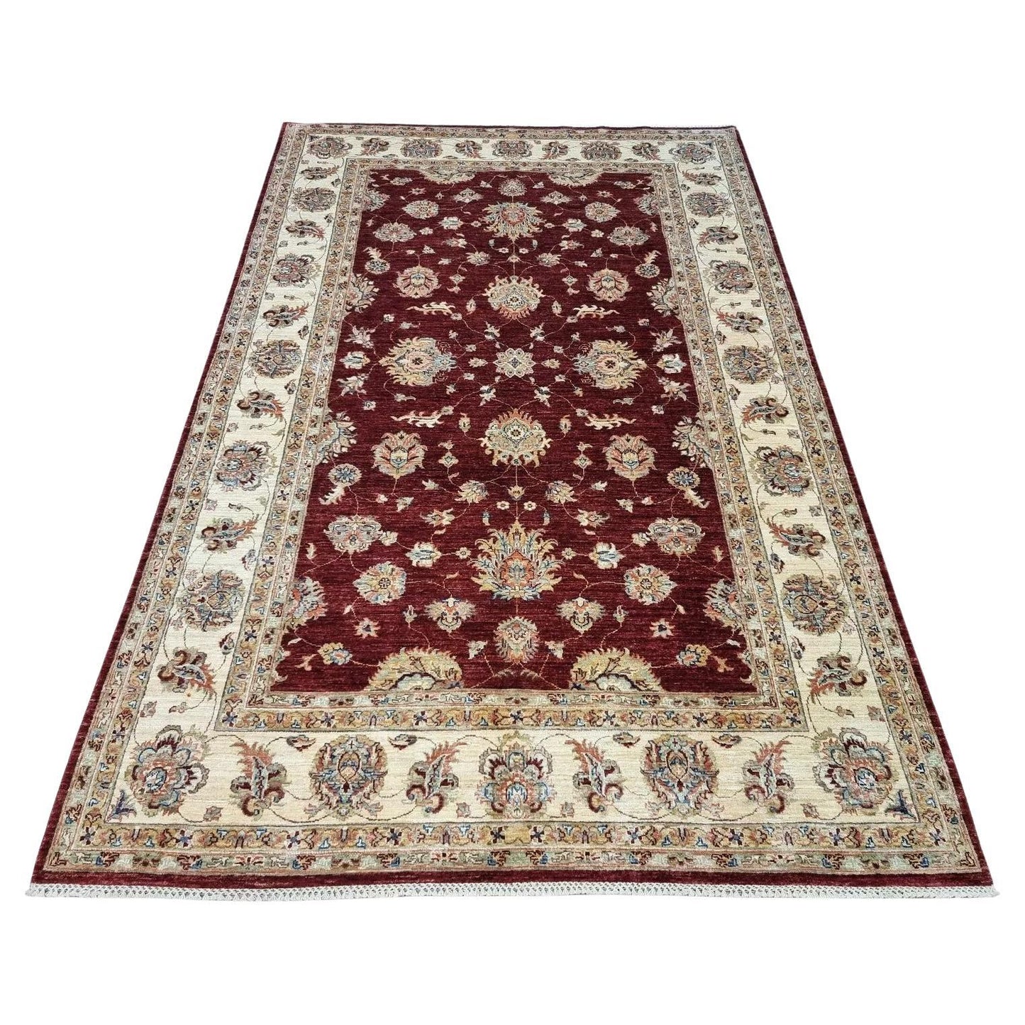 Vintage Afghan Zigler rug in terracotta tones