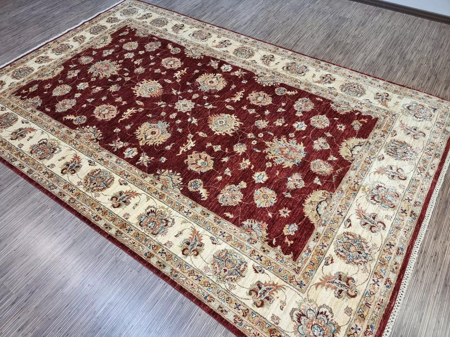 Hand-knotted Afghan rug from the 1980s