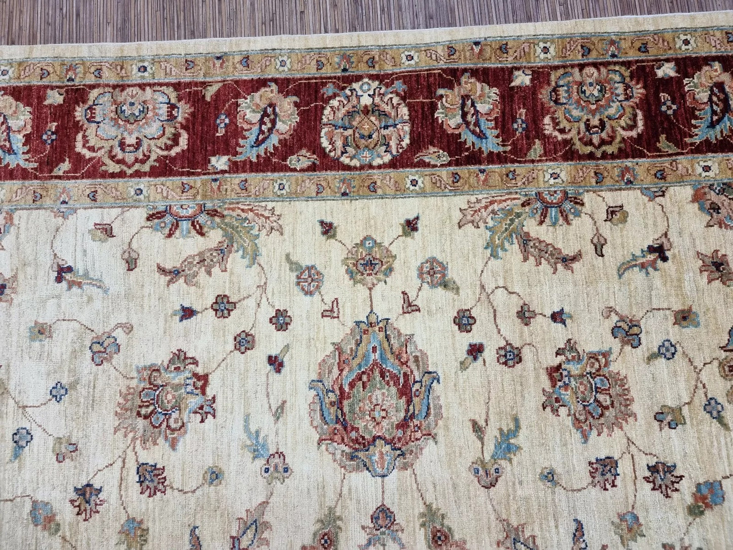 Botanical Persian-style rug made in Afghanistan