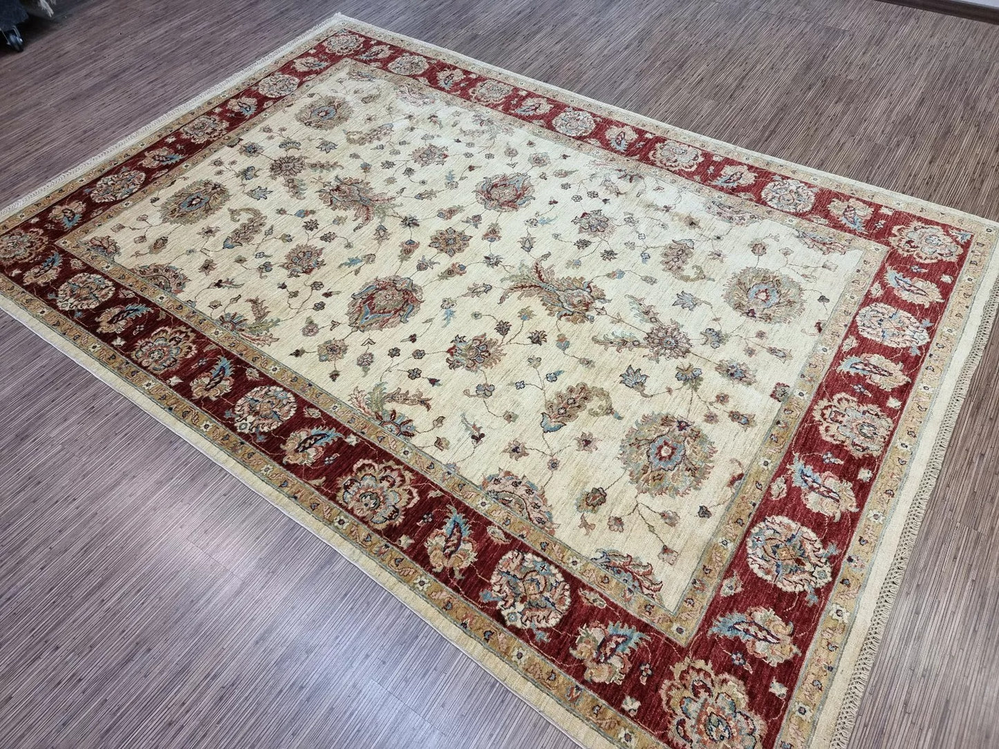 Rustic vintage Zigler rug for living room