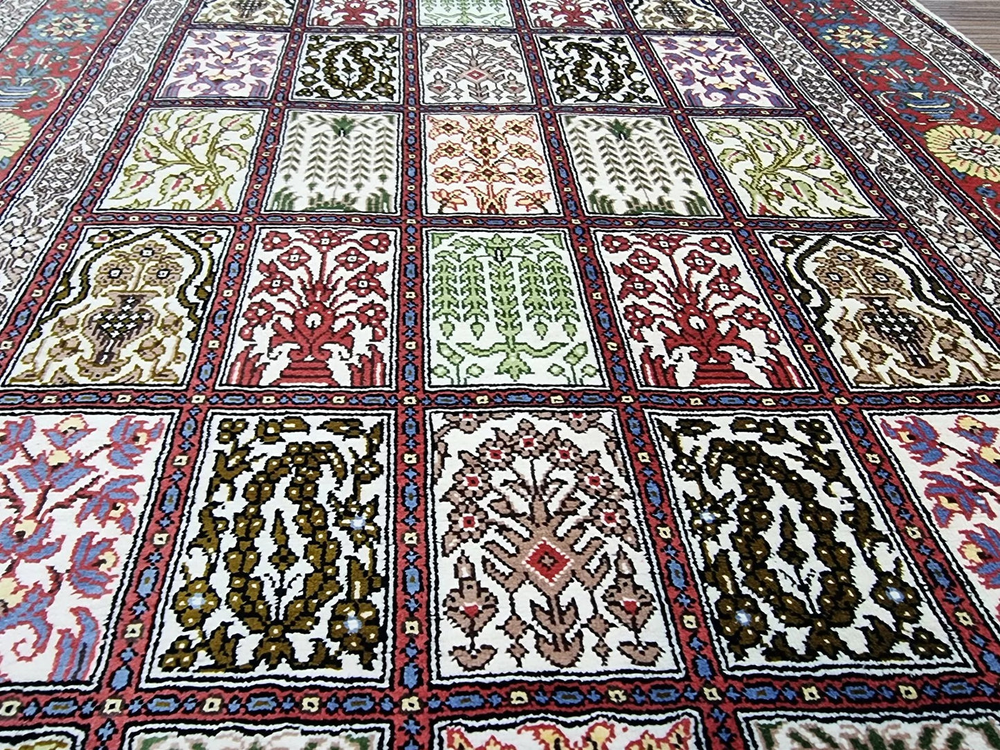 1980s Persian silk carpet in excellent condition