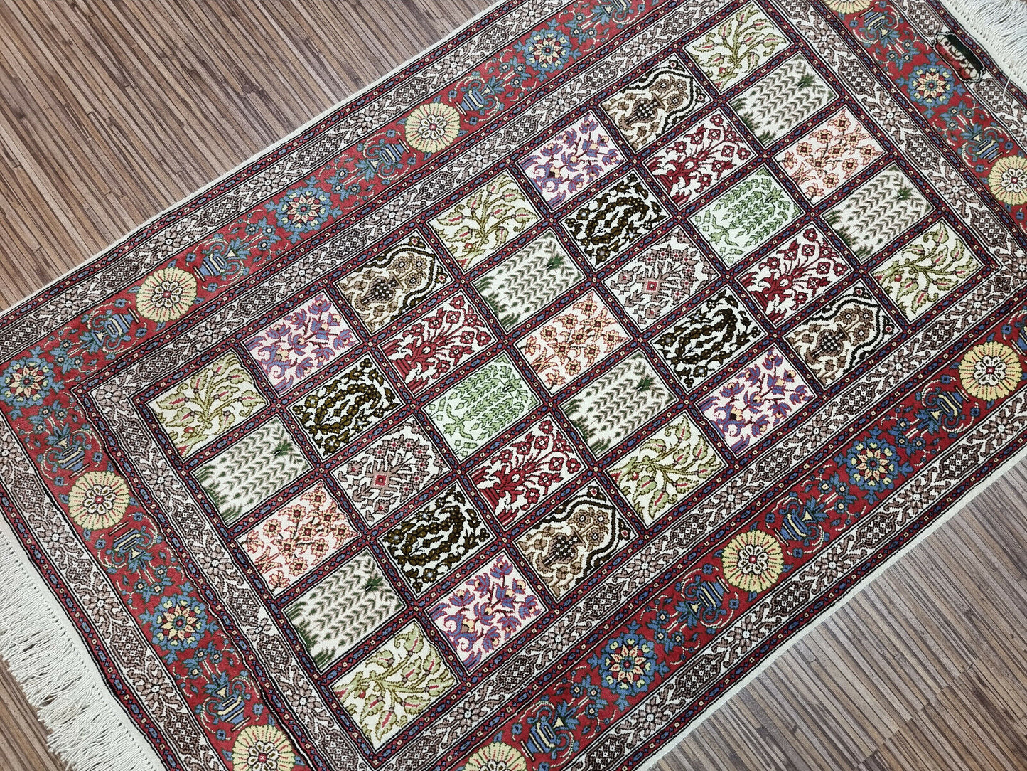 Small Persian rug made entirely of silk
