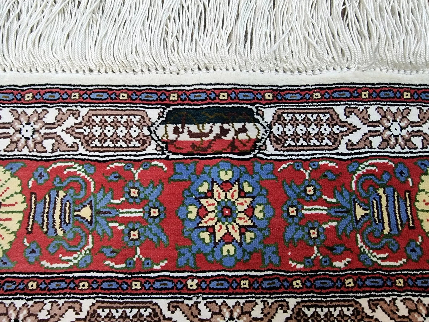 Luxurious silk Persian rug for tabletop or display