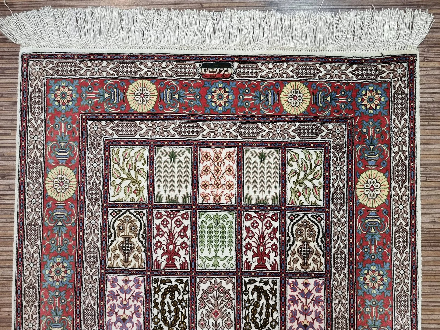 Soft sheen of fine silk Persian carpet