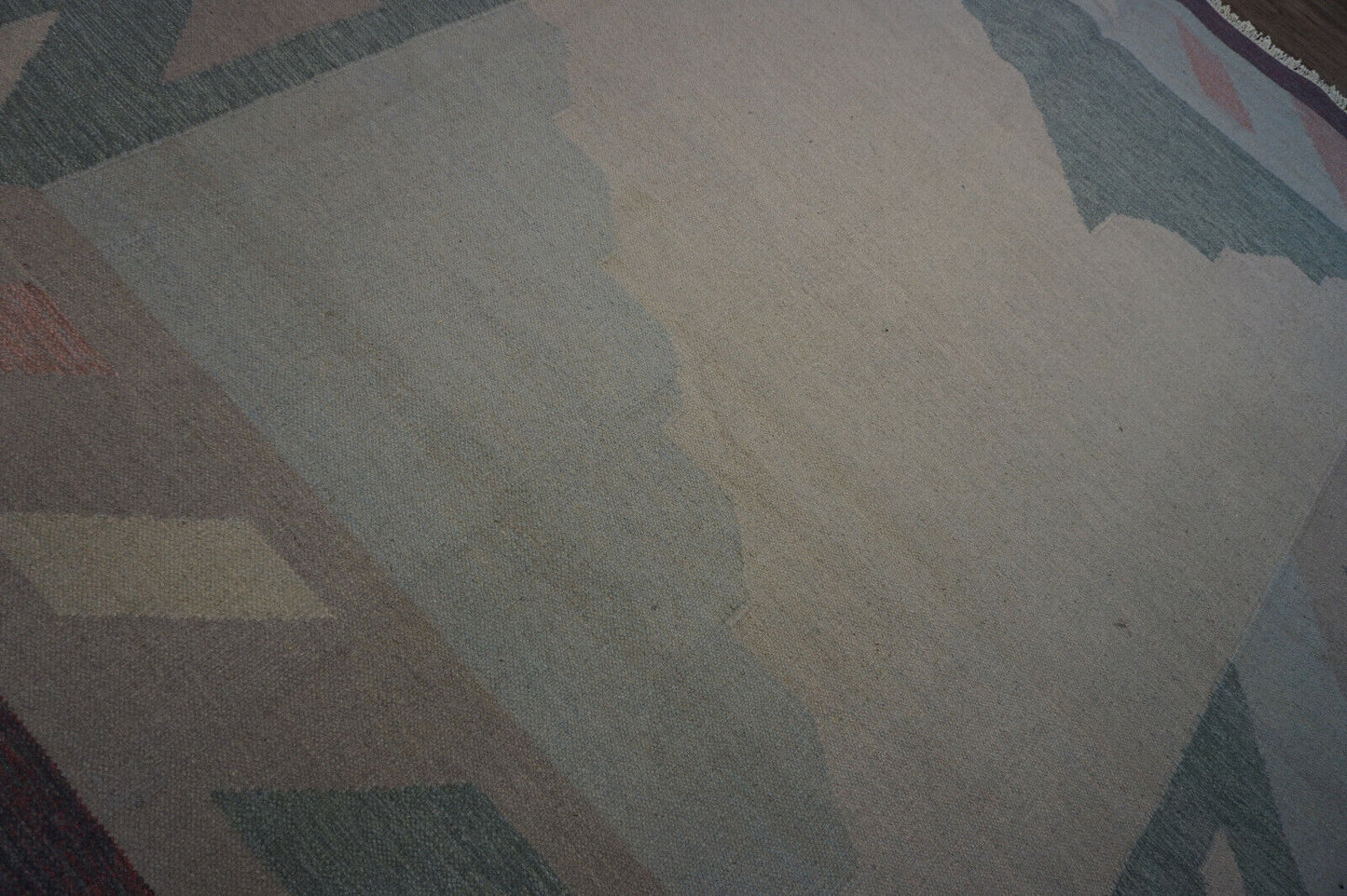 Experience the artistry of Indian textiles with this Vintage Dhurrie Kilim Rug (8.4' x 9.6').