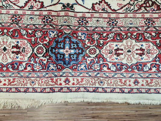 Close-up Detail of Floral Motifs on Vintage Persian Sarouk Rug - 1970s
