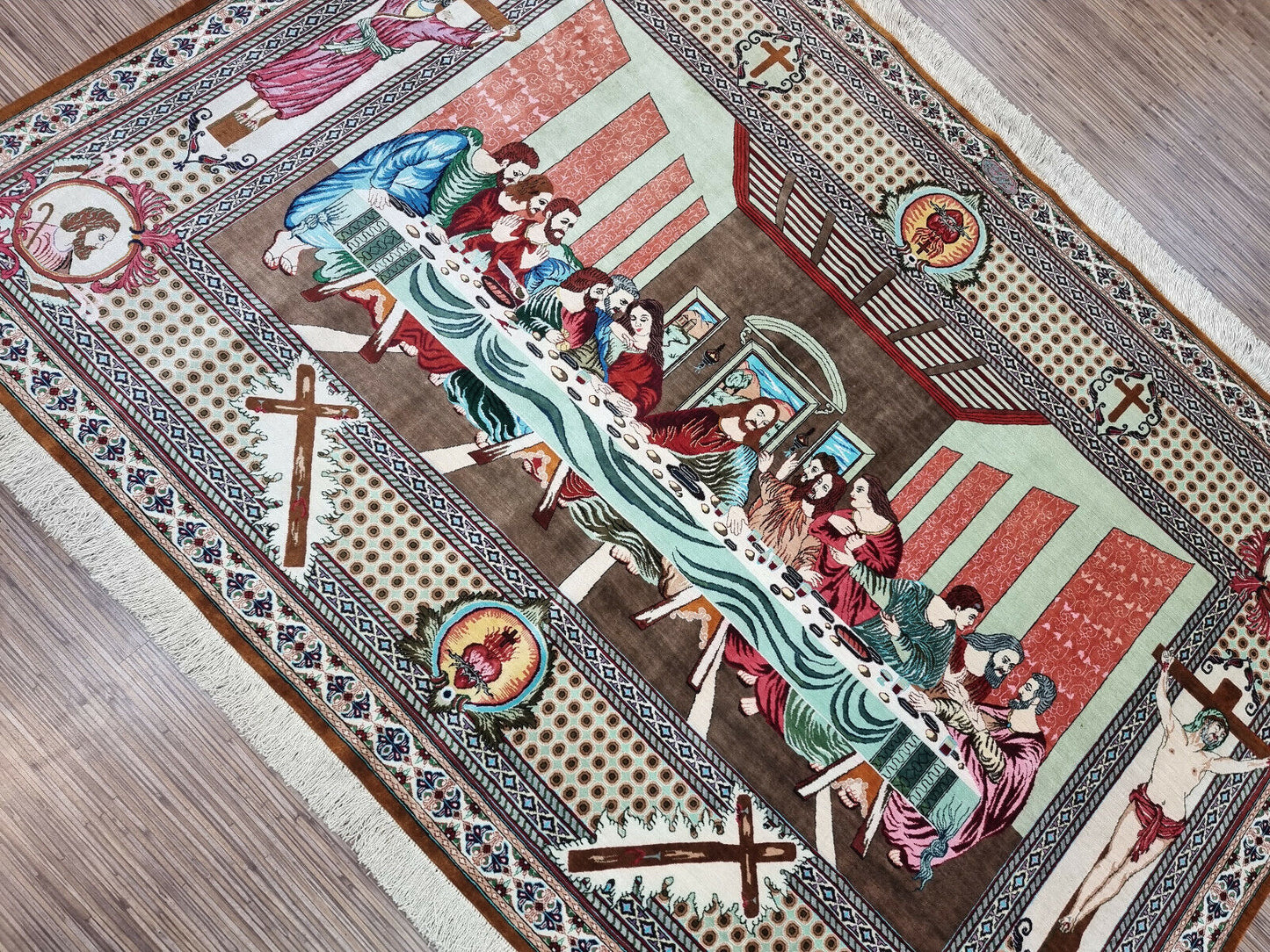 A touch of luxury underfoot: 100% silk rug for ultimate comfort and beauty.