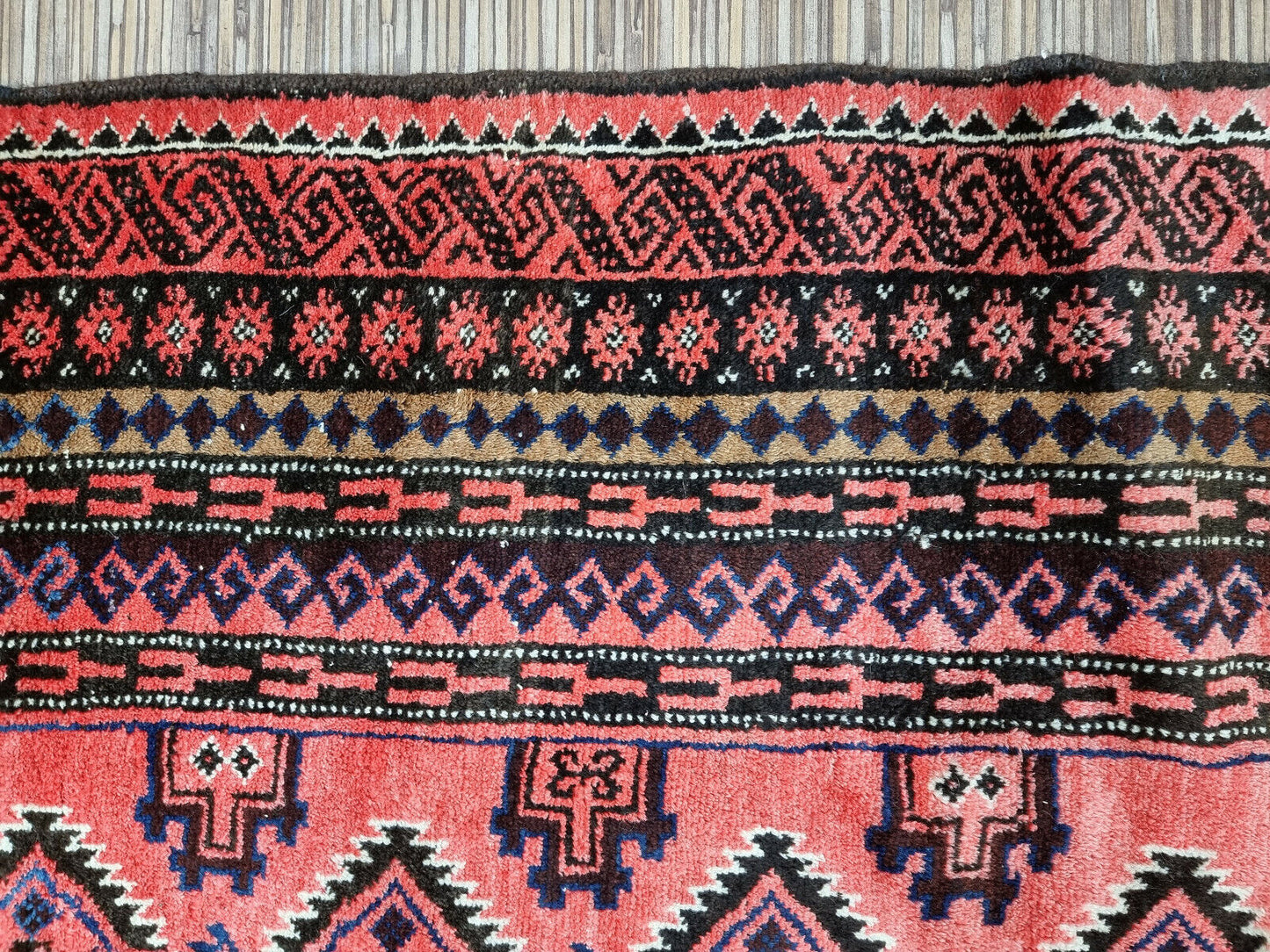 1960s Rug: A Vintage Treasure: Own a piece of history with this vintage Afghan rug, dating back to the 1960s, and cherish its timeless beauty and cultural significance.