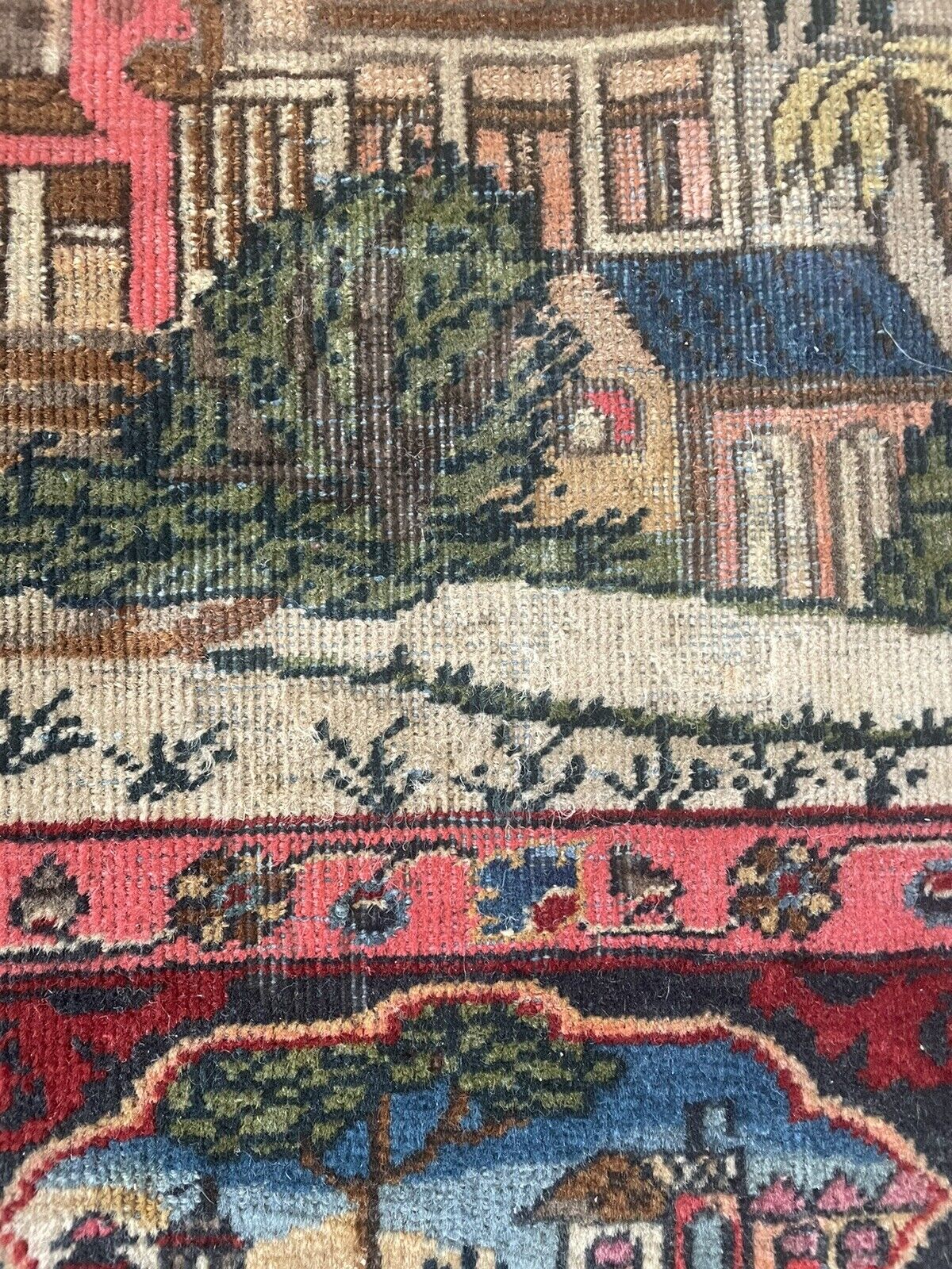 Close-up of rarity on Handmade Antique Persian Kashan Collectible Rug - Detailed view highlighting the rug's rarity as a collectible piece, enhancing its allure and value.