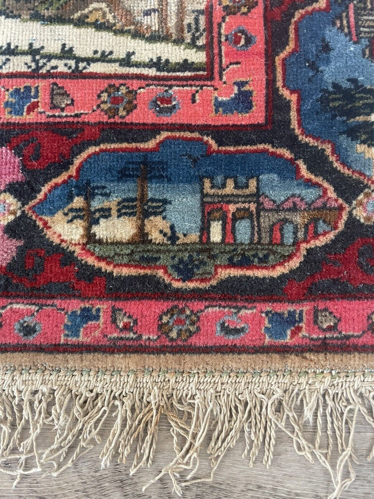 Close-up of rarity on Handmade Antique Persian Kashan Collectible Rug - Detailed view highlighting the rug's rarity as a collectible piece, enhancing its allure and value.
