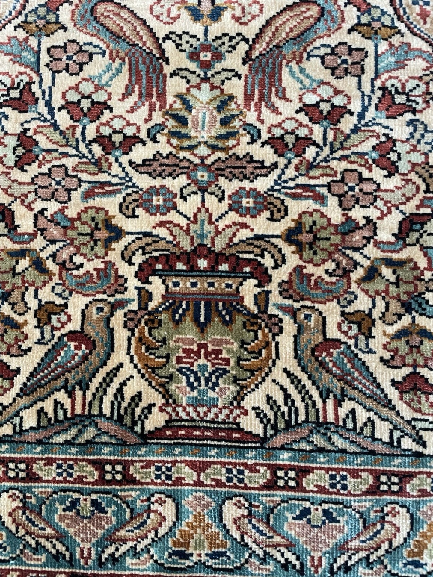 Fine silk texture and construction details