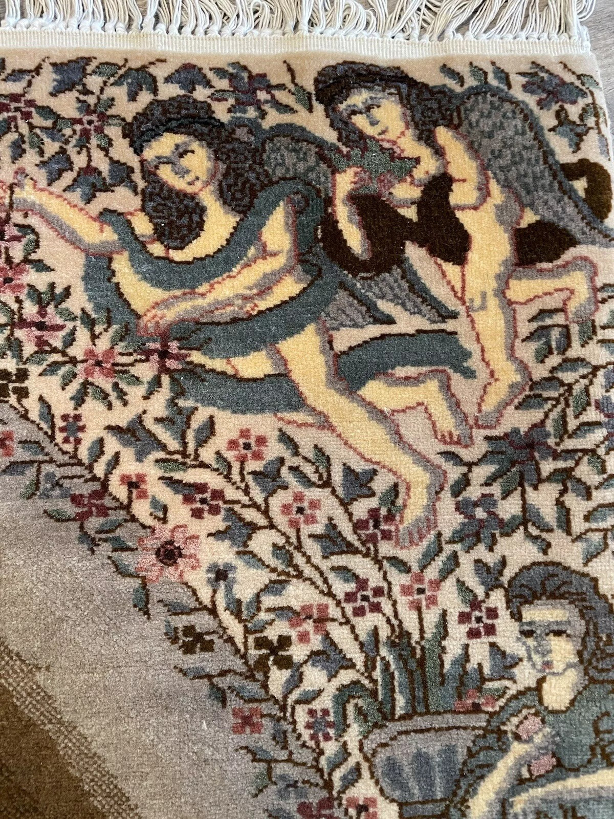 Vintage Persian Carpet with Medallion & Floral Patterns