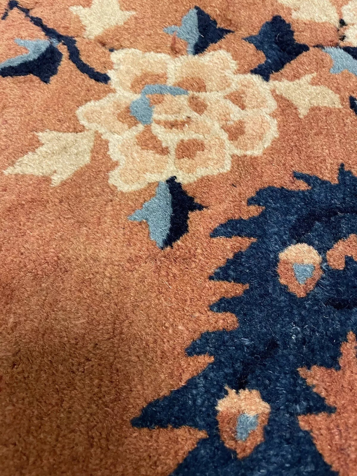 Vintage Chinese Carpet with Bird & Floral Patterns