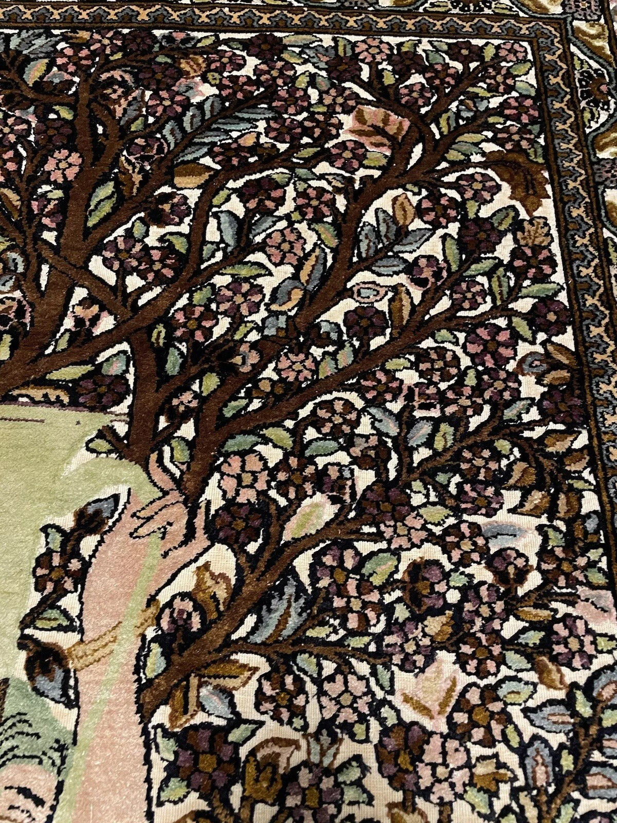 Handmade Silk on Cotton Persian Rug β 1970s Vintage
