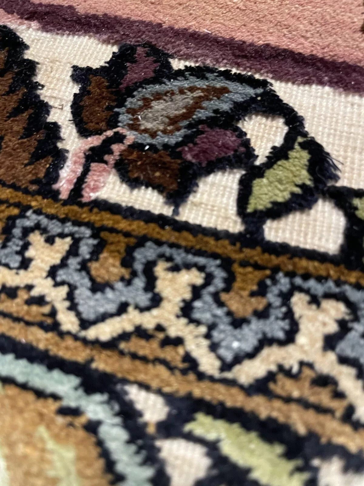 Persian Rug with Central Scene of Two Figures Under a Tree