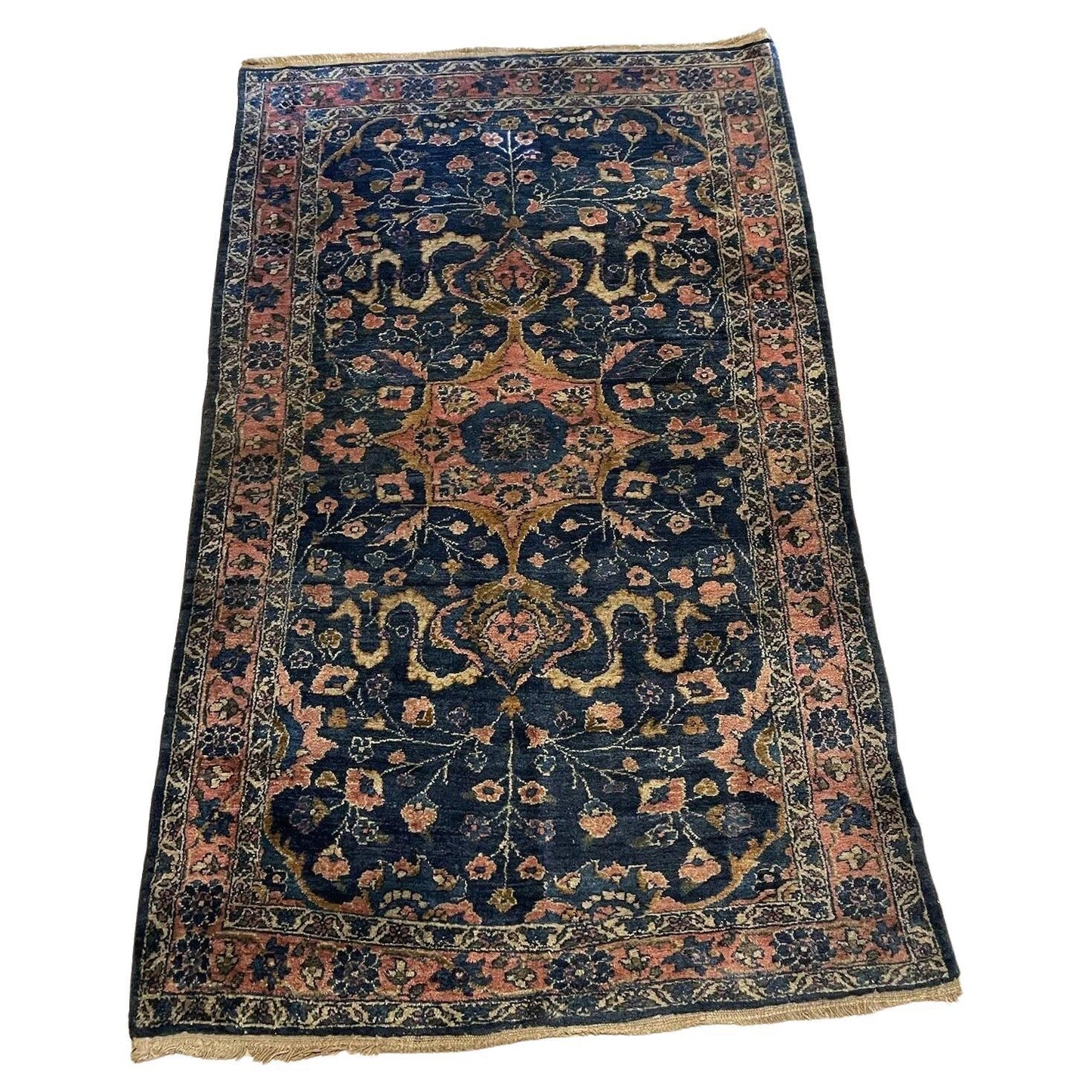 Handmade Antique Persian Lilihan Wool Rug โ 3.3' x 5.5' | 1920s