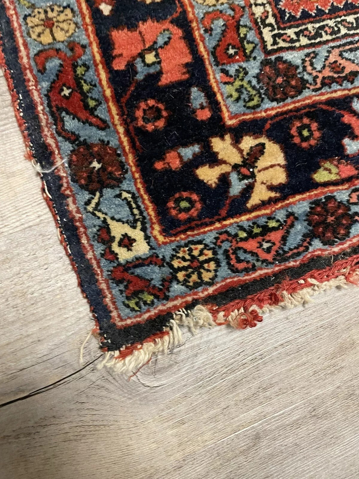 Fine-woven Bidjar rug with well-preserved wool pile