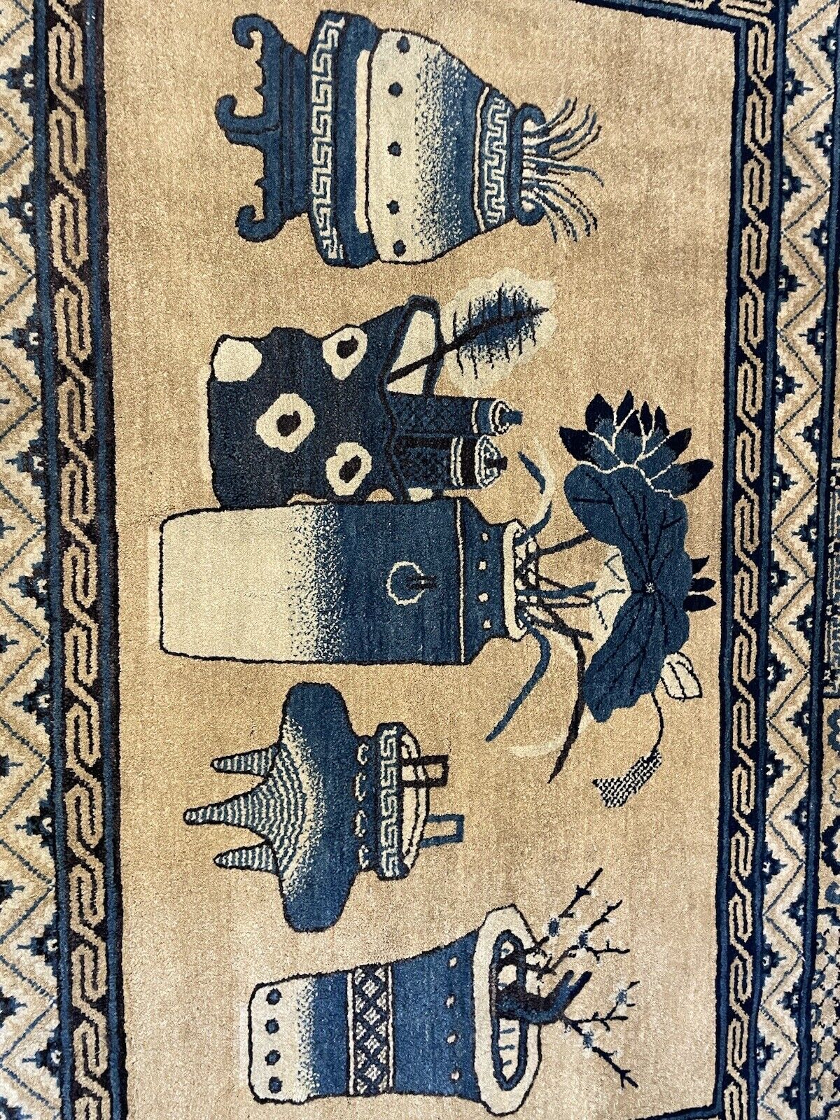 Traditional handmade Chinese rug showcasing timeless elegance