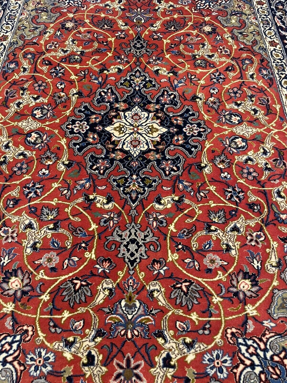 A luxurious Oriental rug with silk accents for a sophisticated touch