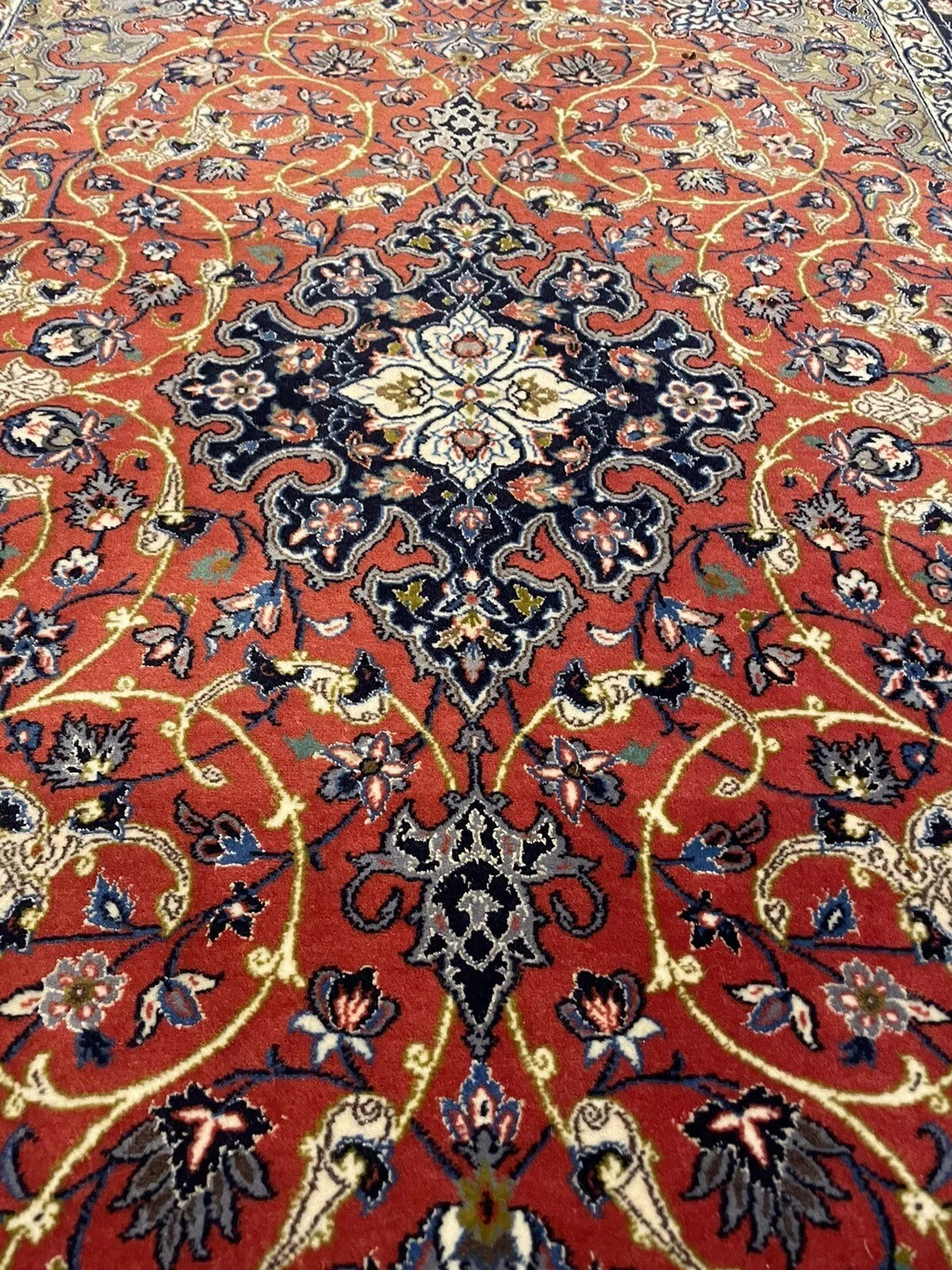 Persian Isfahan rug showcasing fine textile craftsmanship