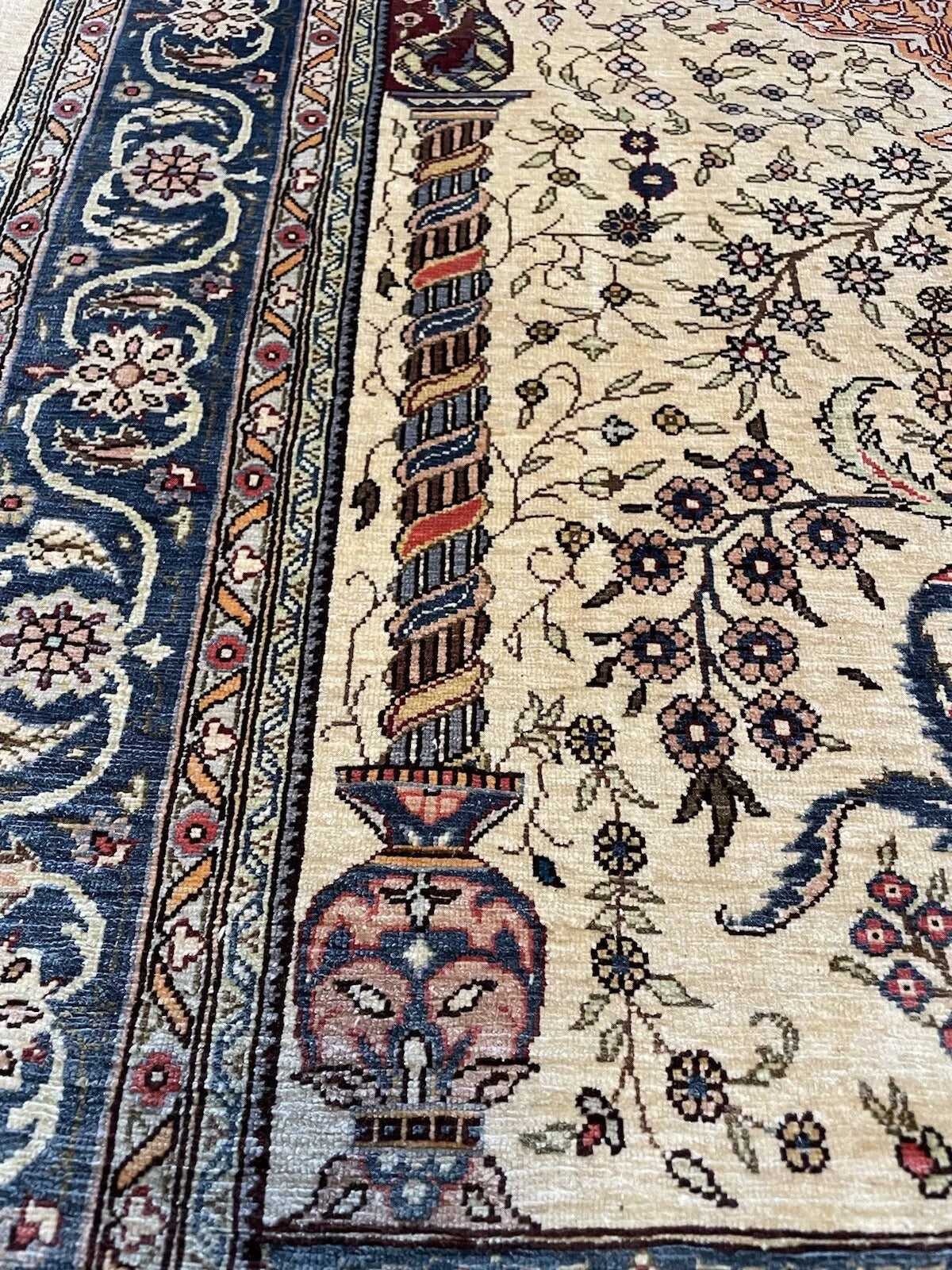 A rare and elegant handmade silk Hereke rug for collectors