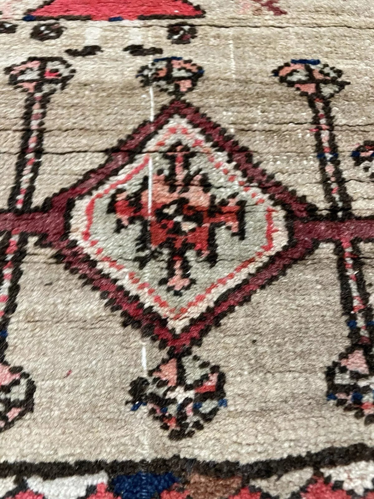 Soft muted palette in vintage Seraband wool rug