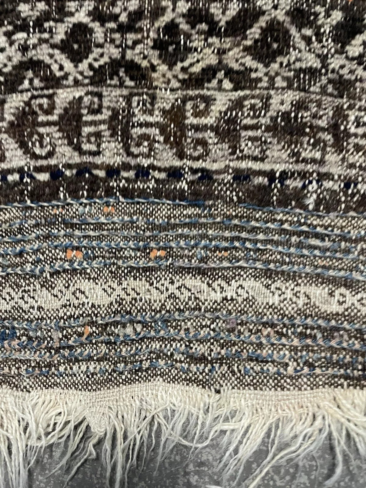 Small tribal rug with stepped geometric Baluč motifs