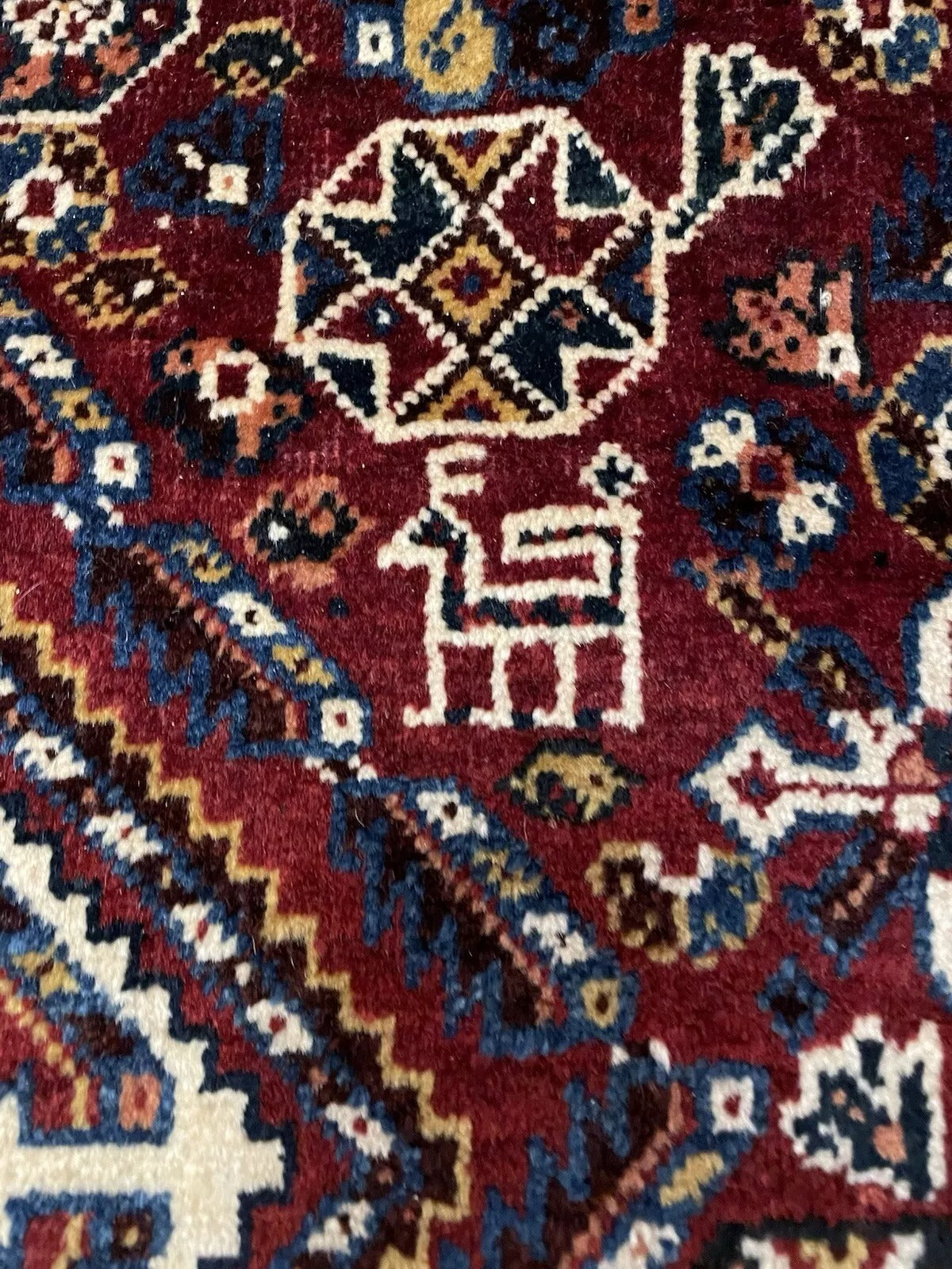 Vintage rug texture with dense wool pile