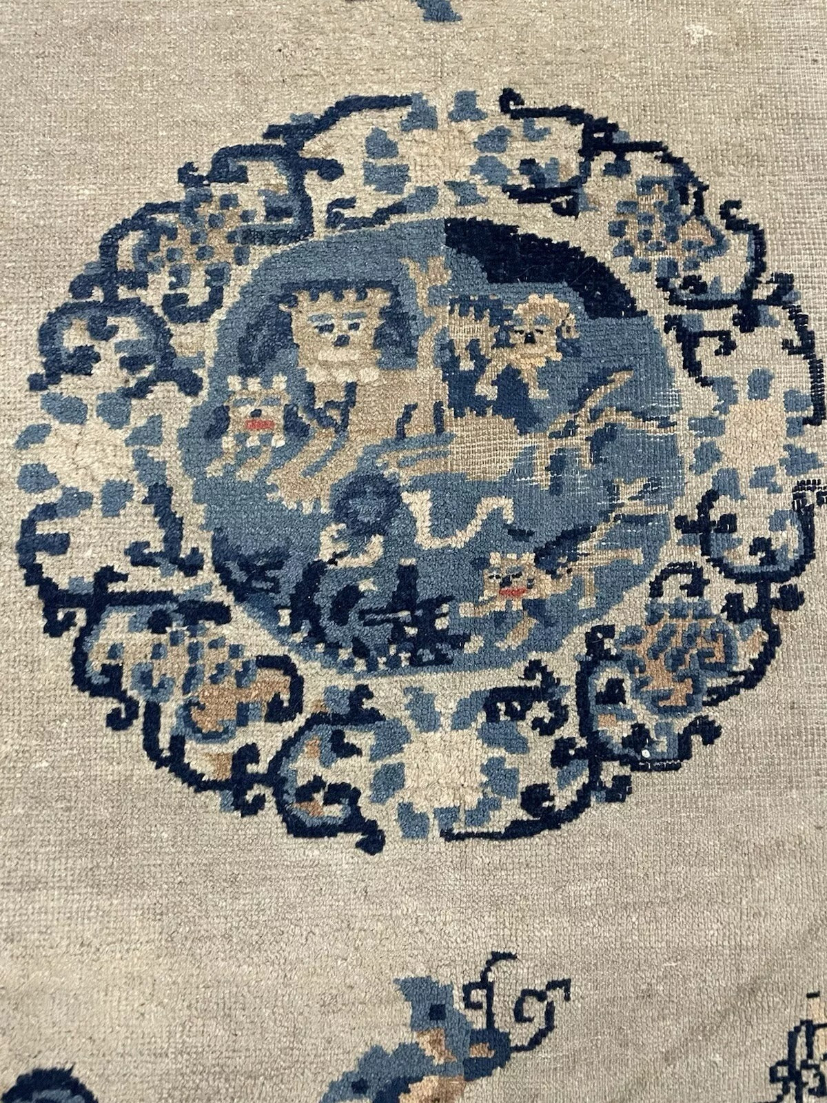 Rug texture showing aged charm and soft wear