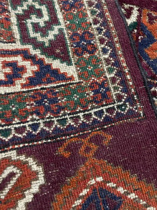 Close-up of tribal patterns showing natural dye variations