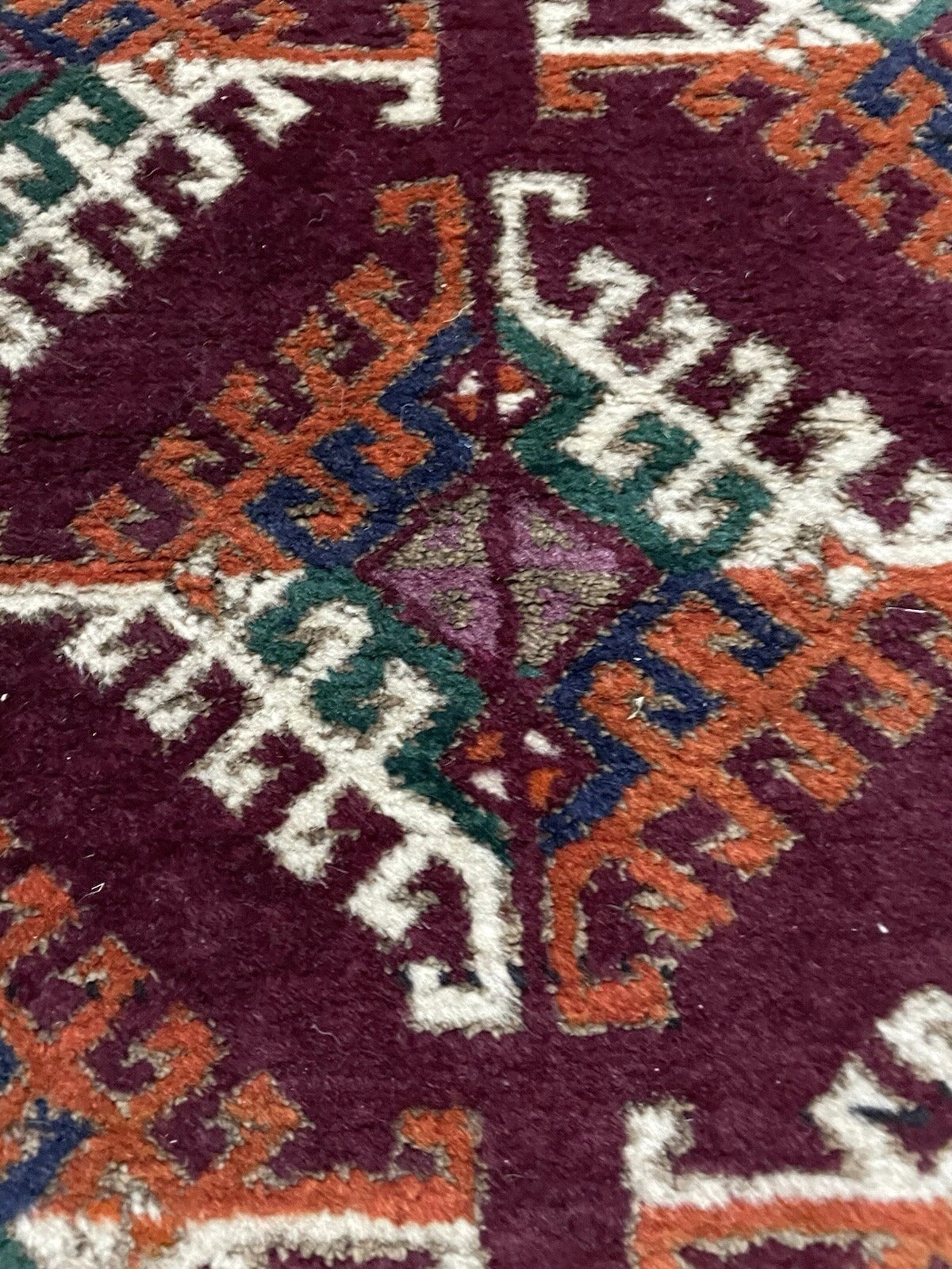 Traditional Yomud border design in indigo