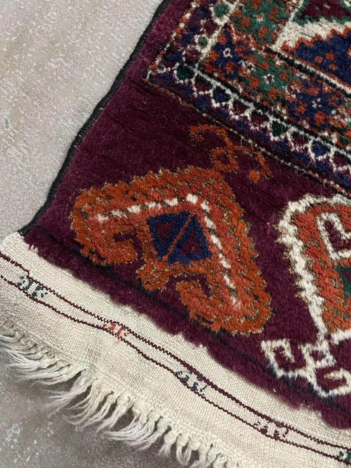 Macro detail of slightly faded madder dye